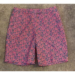 Lady Hagen Womens Pink & Navy Geometric Print Golf Shorts Size 8